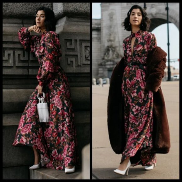 💕FAME & PARTNERS💕 The Capulet Dress ~ Floral Print Maxi Dress Long Sleeve 8 - Picture 5 of 16